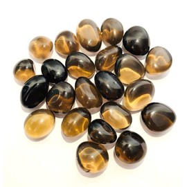 CRYSTALMIRACLE Smoky Quartz Tumbled Stone Single Gemstone Crystal Healing Feng ShuiAura Vaastu Energy Spiritual for Unisex (Brown (Light to Dark), Size: 0.75 to 1 Inch, Weight: 10 grams)