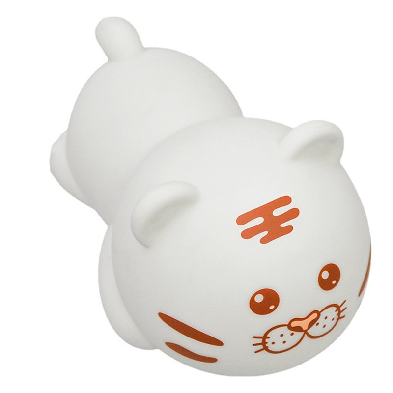 Tiger Silicone Lamp Portable Cute Bedside Night Light with Lithium