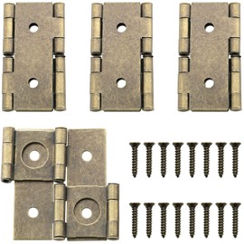 JJHXSM 4pcs Bronze Folding Double Hinges 47x45mm Folding Screen Gate Hinges with Mounting Screws