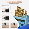 19PCS M35 Cobalt Twist Drill Set,Titanium Coated Metal Drill Bits