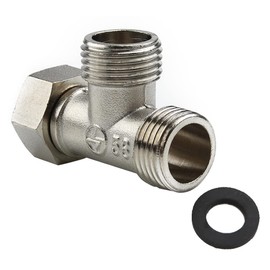 Toilet Diverter Valve Brass T Shape Adapter Connector G1/2" Hose Fitting T Piece 3 Way Diverter for Angle Valve Hose Toilet Bidet Sprayer Shower Arm