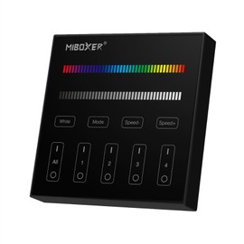 MiBOXER B3 4-Zone Panel Remote RGBW, 2.4G Panel Remote Controller Battery Not Included (Black)