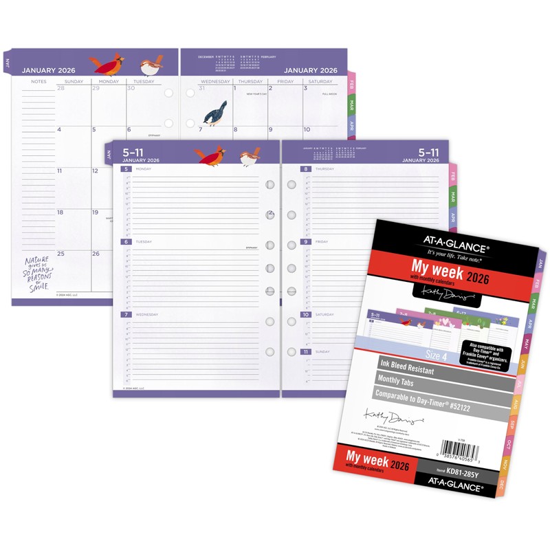 AT-A-GLANCE 2026 Planner Refill, Weekly & Monthly, 5.5" x 8.5",