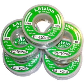 5X bleifreies Elektronik Lötzinn Lötdraht 1mm 100g