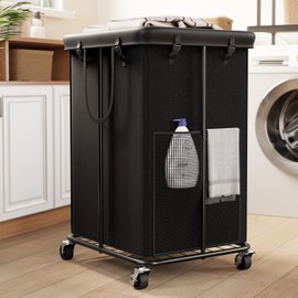150L Large Laundry Hamper with Wheels, Rolling Laundry Basket