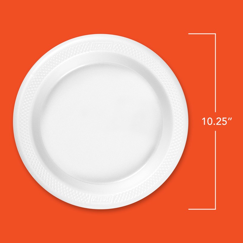 Hefty Deluxe Extra Strong & Deep Foam Plates, Round, White,