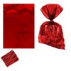 Red Clear Cello Bags Candy Plastic Favor Cellophane Treat Bags,Pack