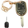 WENHENI Keyless Entry Systems Key for Ford Key Fob Cover Shell with Keychain Fit for Ford F-150 F-250 F-350 F-450 Flex Explorer Escape Ranger Fusion Econoline Mercury (3Buttons Gold-Black)