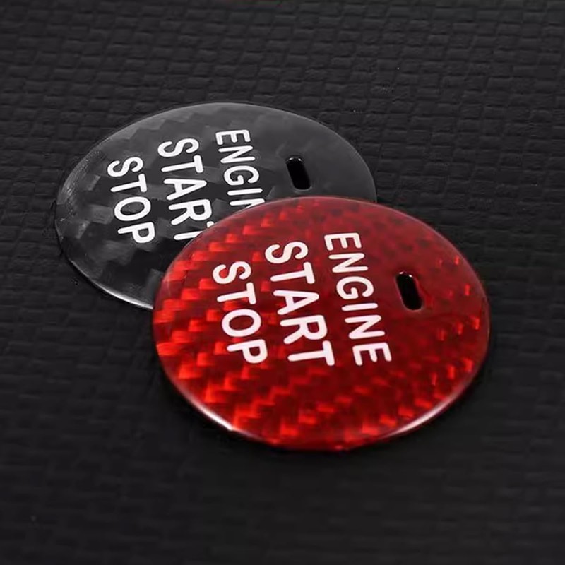 JNNJ Car Start Stop Button Cover, Carbon Fibre Car Engine