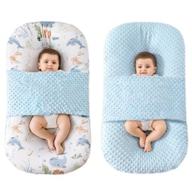 Baby Lounger - Baby Lounger for Newborn - Baby Lounger Pillow - Soft 100% Cotton - Baby Nest - Infant Lounger - Baby Pillow for Newborn - Newborn Lounger - Bassinet Mattress (Baby Blue)