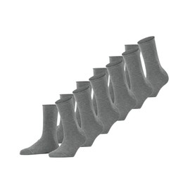 FALKE Women's Happy 6-pack socks, breathable cotton reinforced women's socks with pressure-free roll waistband, an all-rounder for business and everyday use, multipack, 6 pairs, Grey Light Grey