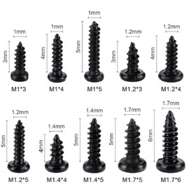 LYJEE Small Screws Assortment Kit, 1000pcs Miniature Phillips Replacement Screws for Glasses Watch Clock, 10 Kinds M1 M1.2 M1.4 M1.7 Phillips Head Self-Tapping Screws