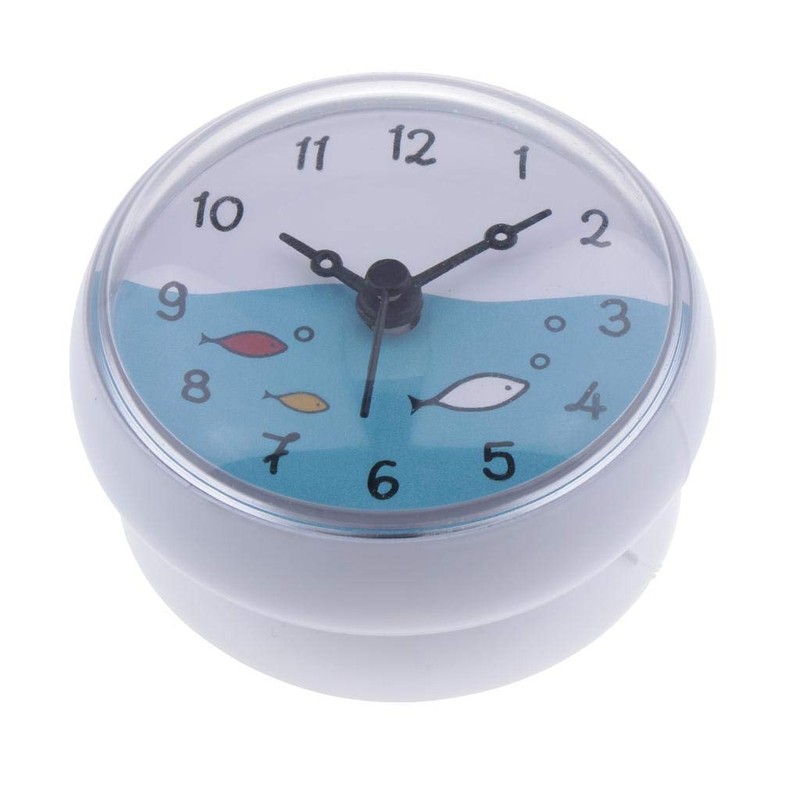 VANKOA Shower Bathroom Wall Suction Clock Waterproof Time Display Home