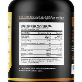 B Life Company Vitamina E + Biotina de 200 Cápsulas. Ingredientes naturales. Supplement E&B.