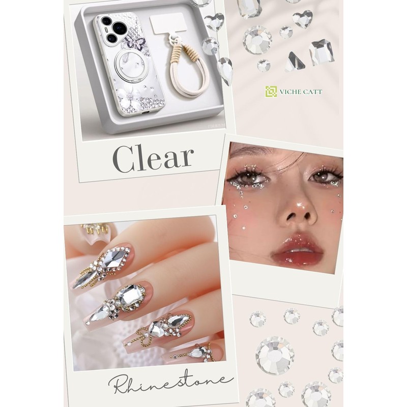 VICHE CATT Nail Parts, Nails, Rhinestones, Beads, Tweezers and Wax