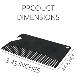2-in-1 Hair Beard & Mustache Comb & Bottle Opener, Metal Pocket Credit Card Size Comb Grooming Kit, Heavy Duty Metal, Great For on the go Brushing, Detangling, Styling Hair (3 Pack)