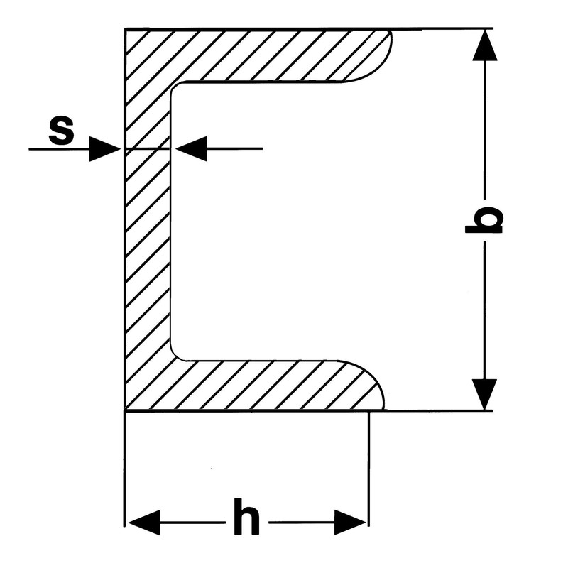 thyssenkrupp U-Profile Made of Pressed Aluminium, Aluminium Profile Rail EN