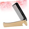 Vaguelly Gold Stainless Steel Foldable Hair Comb Portable Anti-Static Styling