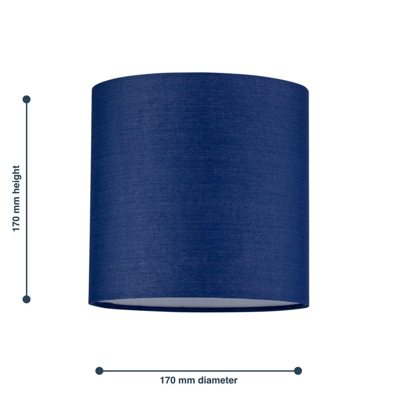 firstchoicelighting Set of 2 Navy Blue Cotton Fabric Table Lamp