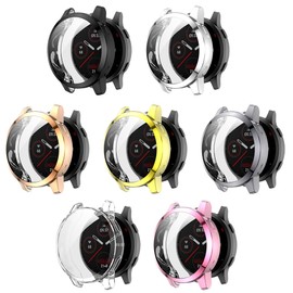 FitTurn [7pack] Screen Protector Case Compatible with Garmin Venu 2 & Vivoactive 4 Watch TPU Slim Case Cover [Plating Metal Color Frame] [3D Full Coverage] Shell Protective