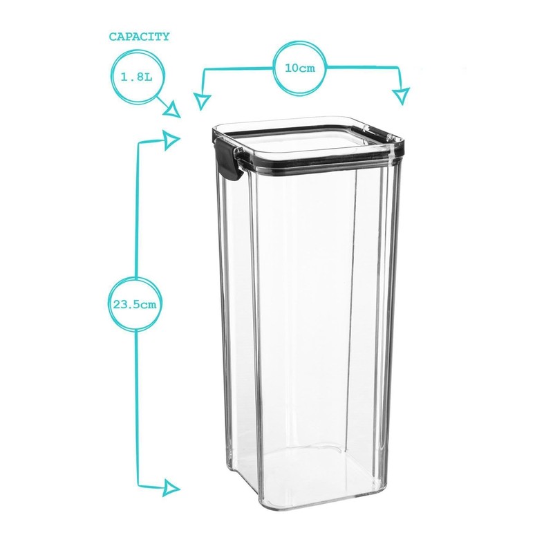 Argon Tableware Food Storage Container - Black - Pack of