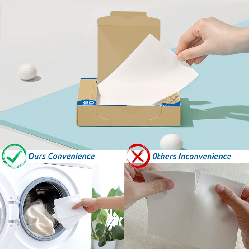 Laundry Detergent Sheets Up to 60 Loads, Fresh Linen -