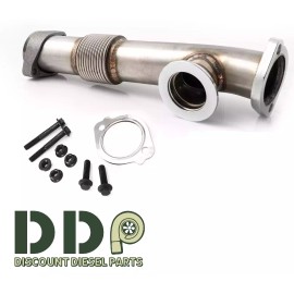 Discount Diesel Parts Upgraded HD Bellowed Passenger Side Up Pipe For 2004-2007 Ford 6.0L Powerstroke