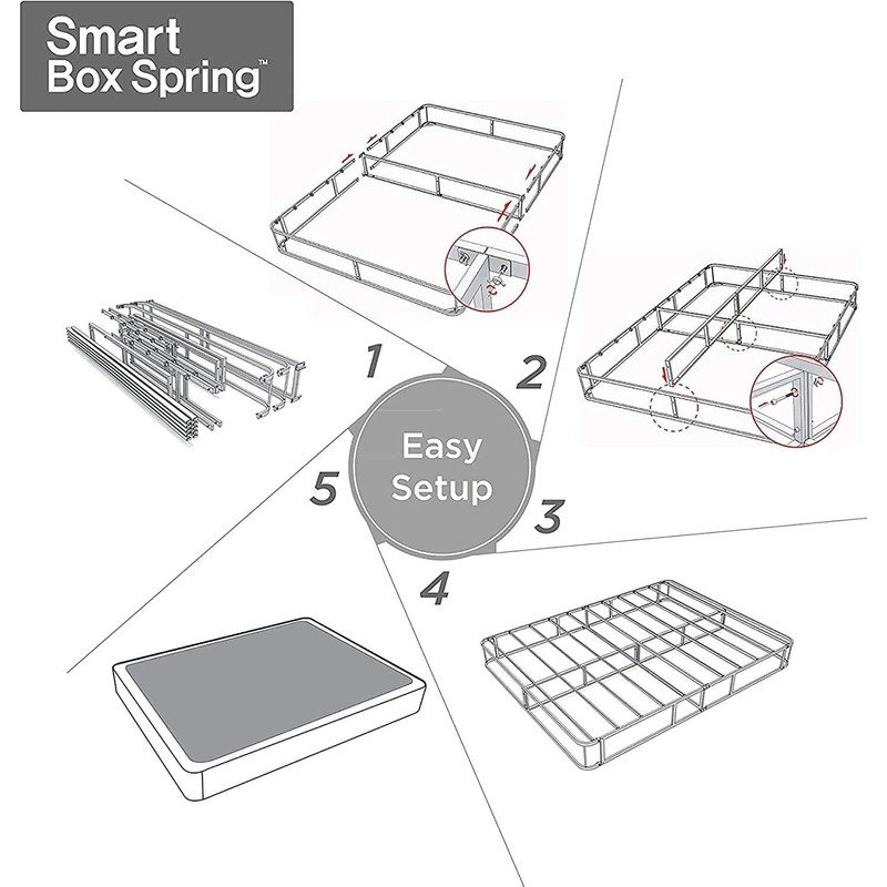 ZINUS 5 Inch Metal Smart Box Spring, Mattress Foundation, Strong