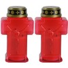 Uonlytech 2pcs Cross Candle Light, Red Flickering Flameless Candles Reusable