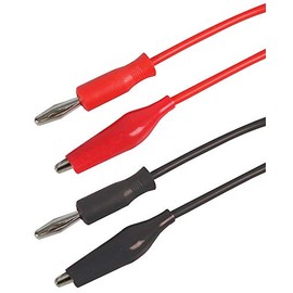 VASI4KO - 2x 4mm banana plugs to crocodile clips test lead 0.7m