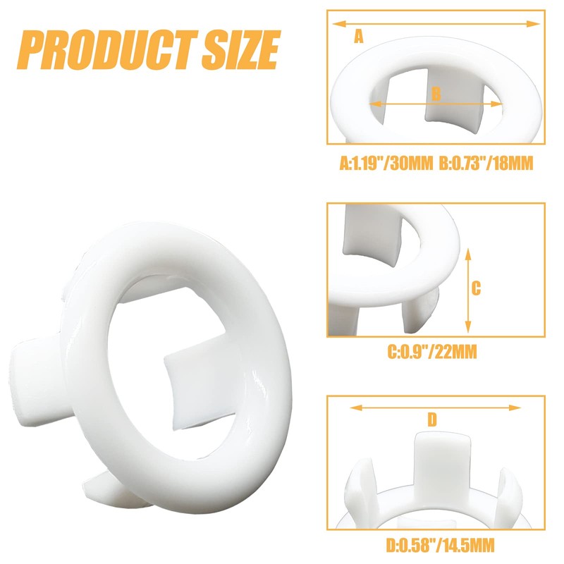 Cionyce 6 Pcs Sink Overflow Ring, Bathroom Sink Overflow Cover