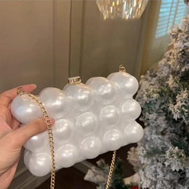 Acrylic Bubble Bag Luxury Marble Box Clutch Evening Purses for Women Glitter Handbag for Wedding Party Prom