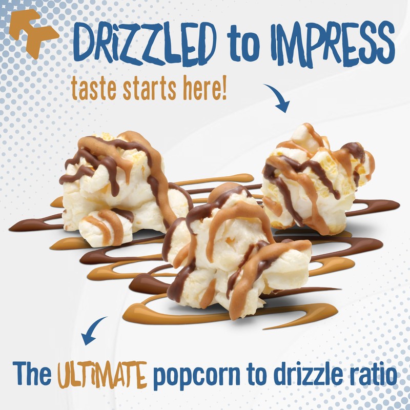 Sweet Chaos Peanut Butter Cup Drizzled Popcorn | Naturally Flavored