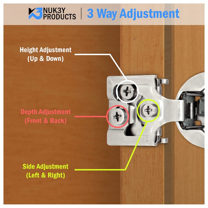 Nuk3y Overlay Soft Close Cabinet Hinge 105 Degree with Screws