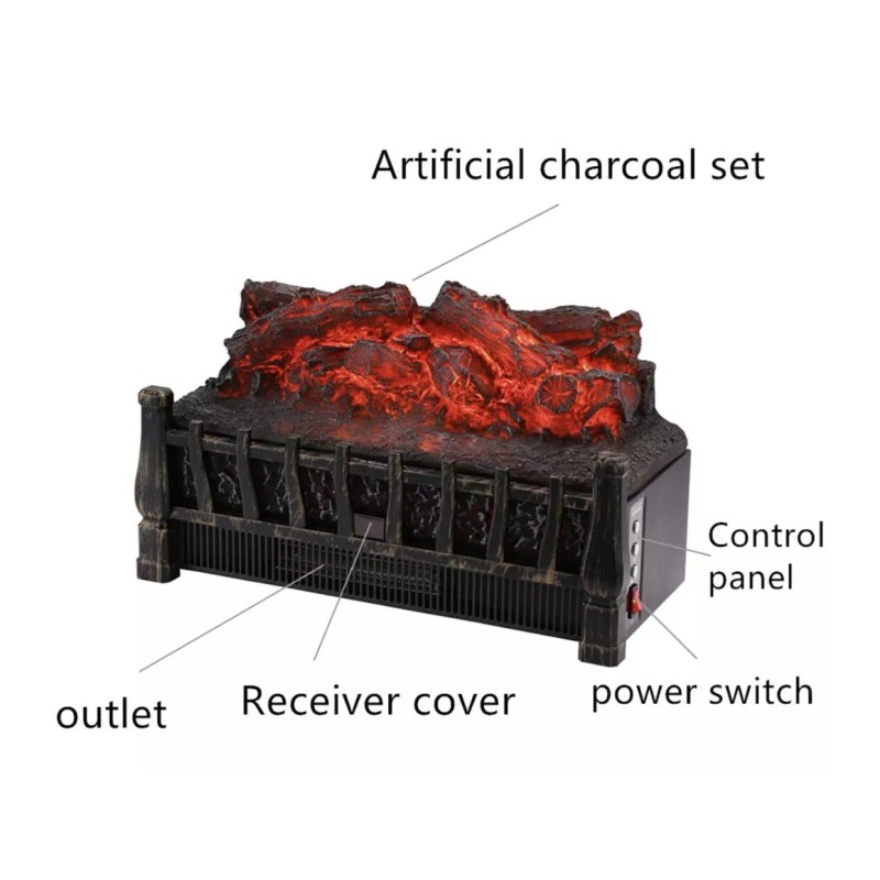 Unbranded 1500W 120V Electric Fireplace Log Insert Heater With Remote