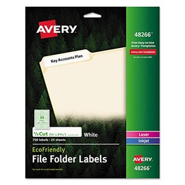 Avery 48266 EcoFriendly Labels- 2/3 x 3 7/16- White- 750/Pack