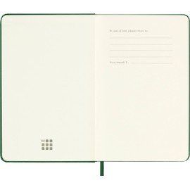 Moleskine Classic Ruled Paper Notebook, Hard Cover and Elastic Closure Journal, Color Myrtle Green, Size Pocket 9 x 14 cm, 192 Pages