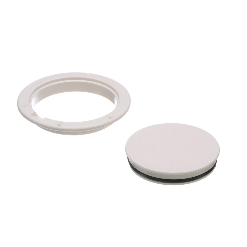 Seachoice White Pry-Up Deck Plate, Watertight, Up to 10-5/8 in.
