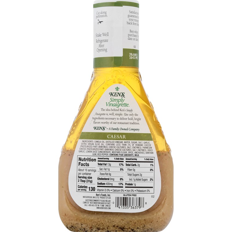 Ken's Simply CAESAR Vinaigrette 16 fl oz ( 2 Pack)