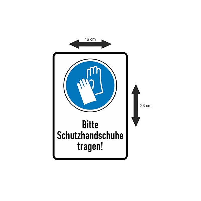 Daged Please Wear Protective Gloves Sticker 23 x 16 cm