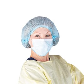 Dukal 100pc Disposable Bouffant Caps, 24inches Hair Net, Blue Elastic Dust Cap for Food Service, Spa Salon Sleeping Head Cover for Women/Men (100-Blue)