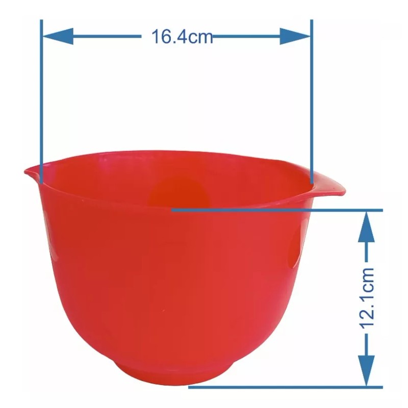 Boris 3 Bowls Mezcladores De Plastico 1.95 Litros Tazon 16.4cm