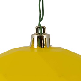 Vickerman 6" Christmas Ornament Geometric Ball, Yellow Matte Finish, Shatterproof Plastic, Holiday Christmas Tree Decoration, 4 Pack