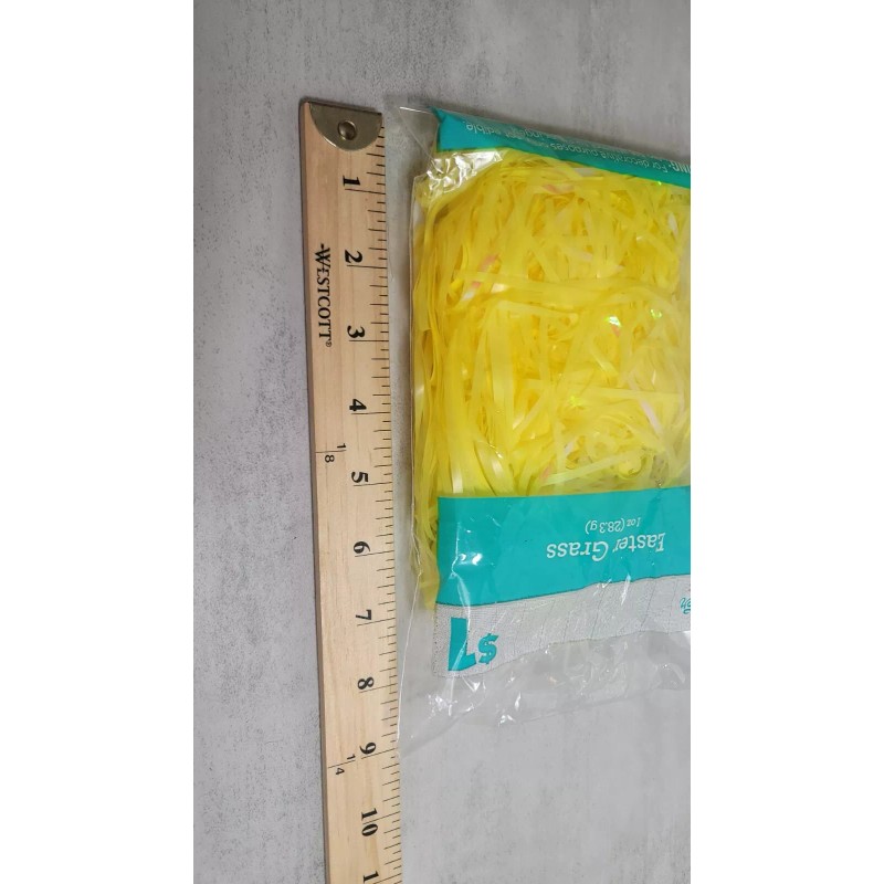 Easter Basket Grass Plastic Neon Yellow Shiny Christmas Filler Discontinued