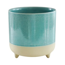 Ivyline Planter, Ceramic, Aqua Matte Reactive, H8.5cm x D8cm