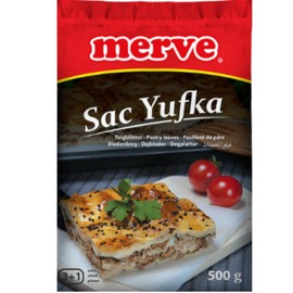 Merve Pastry Leaves Square phyllo dough pastry 500 Gram (17.6oz) x 5 Packs