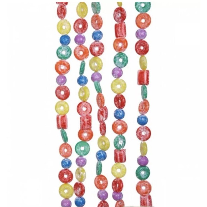 Candy Retro Style 6ft Blowmold Glittered Candy Garland Christmas Tree
