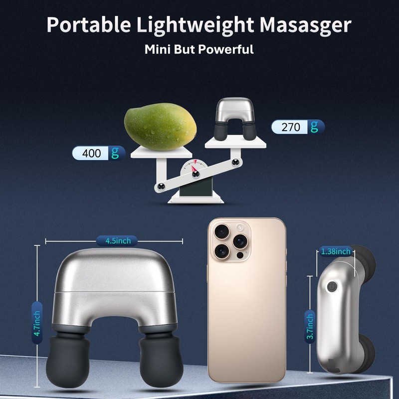 eemol Small Back Massager Travel Massage Gun Vibrating-GEN.2.0