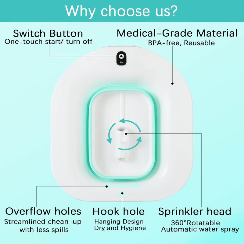 IRWPITW Sitz Bath, Electric Sitz Bath for Toilet Seat Hemorrhoids