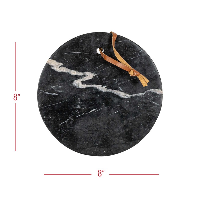 Foreside Home & Garden Round Cutting Board Black Marble &